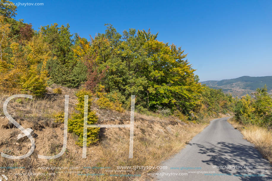 Autumn landscape of Ruen Mountain - northern part of Vlahina Mountain, Kyustendil Region, Bulgaria