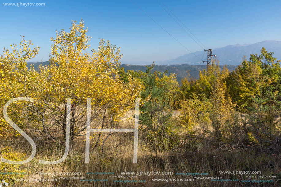 Autumn landscape of Ruen Mountain - northern part of Vlahina Mountain, Kyustendil Region, Bulgaria