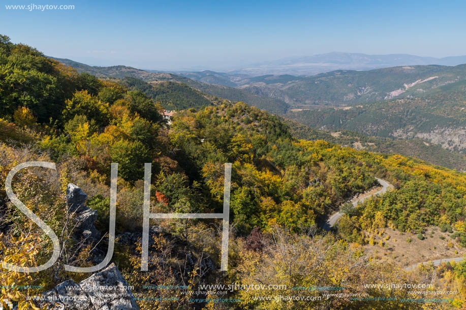 Autumn landscape of Ruen Mountain - northern part of Vlahina Mountain, Kyustendil Region, Bulgaria