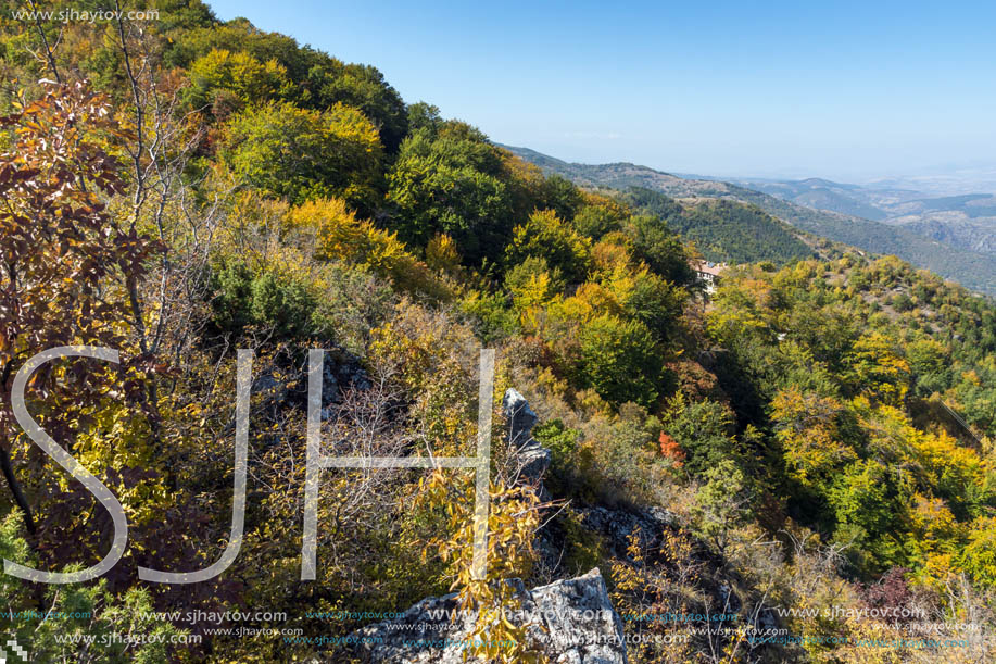 Autumn landscape of Ruen Mountain - northern part of Vlahina Mountain, Kyustendil Region, Bulgaria