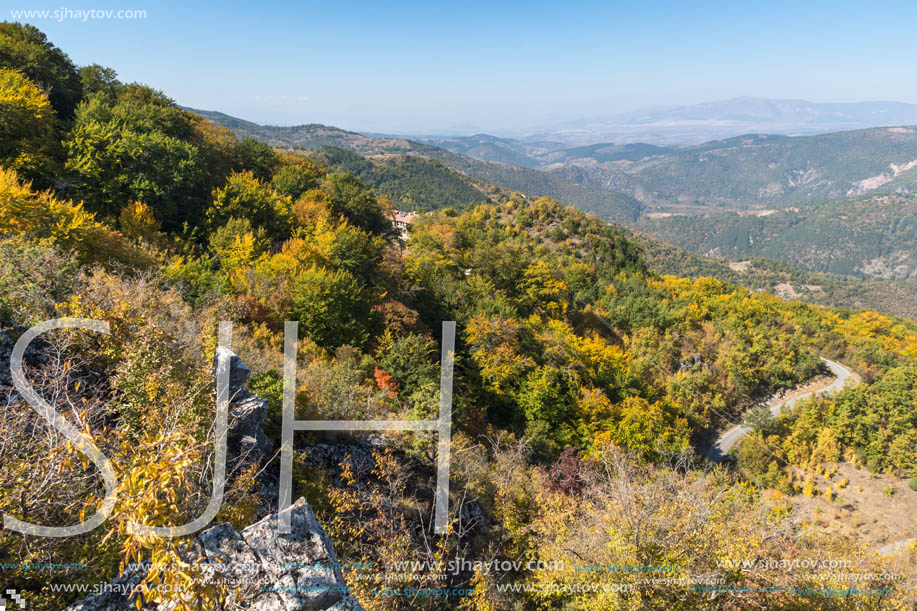 Autumn landscape of Ruen Mountain - northern part of Vlahina Mountain, Kyustendil Region, Bulgaria