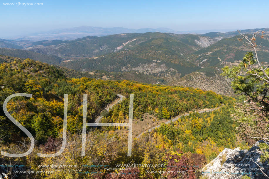 Autumn landscape of Ruen Mountain - northern part of Vlahina Mountain, Kyustendil Region, Bulgaria