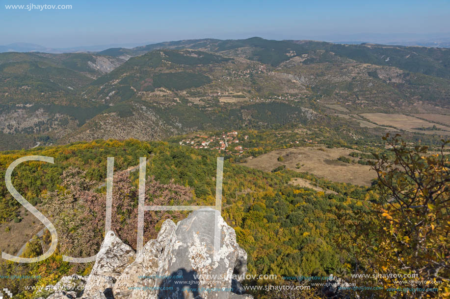 Autumn landscape of Ruen Mountain - northern part of Vlahina Mountain, Kyustendil Region, Bulgaria