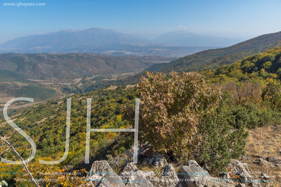 Autumn landscape of Ruen Mountain - northern part of Vlahina Mountain, Kyustendil Region, Bulgaria