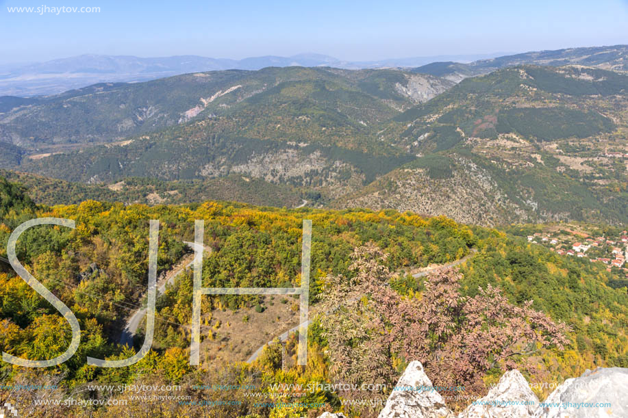 Autumn landscape of Ruen Mountain - northern part of Vlahina Mountain, Kyustendil Region, Bulgaria