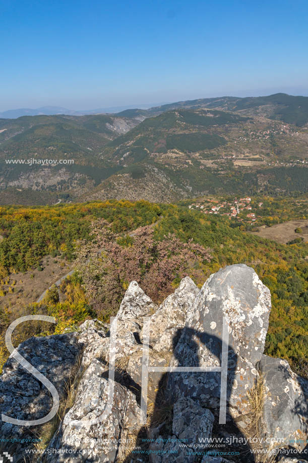 Autumn landscape of Ruen Mountain - northern part of Vlahina Mountain, Kyustendil Region, Bulgaria