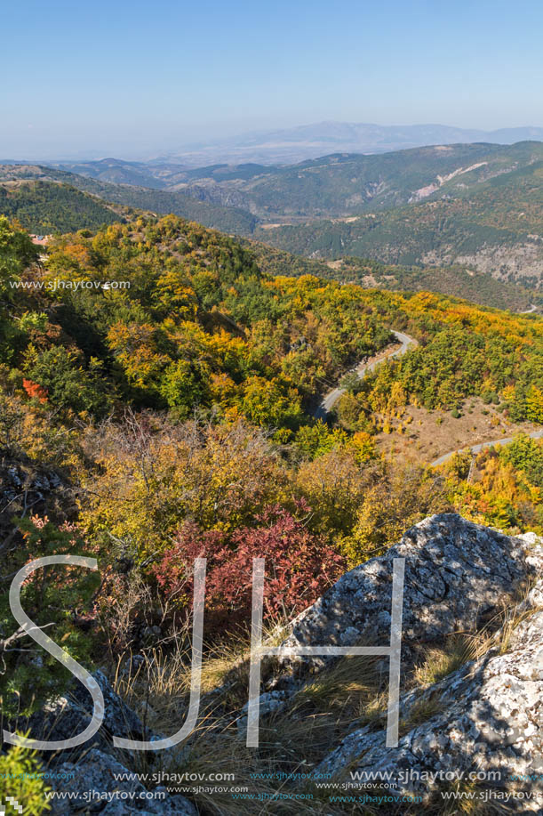 Autumn landscape of Ruen Mountain - northern part of Vlahina Mountain, Kyustendil Region, Bulgaria