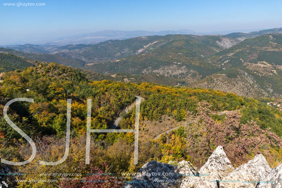 Autumn landscape of Ruen Mountain - northern part of Vlahina Mountain, Kyustendil Region, Bulgaria