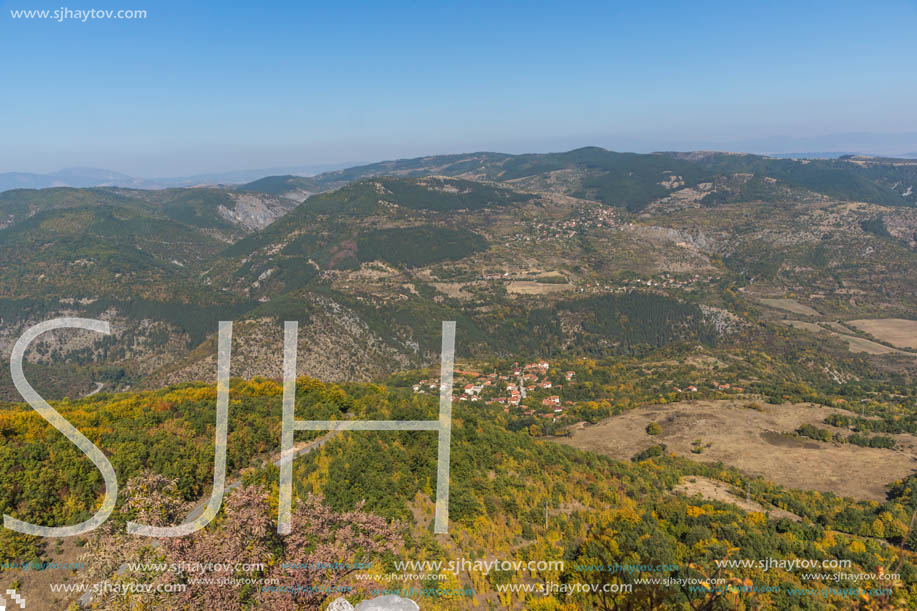 Autumn landscape of Ruen Mountain - northern part of Vlahina Mountain, Kyustendil Region, Bulgaria