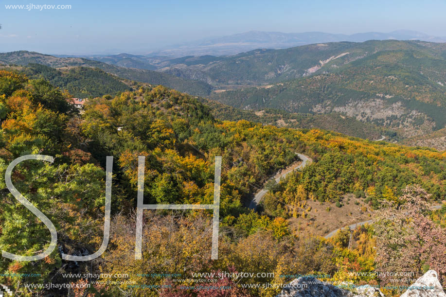 Autumn landscape of Ruen Mountain - northern part of Vlahina Mountain, Kyustendil Region, Bulgaria