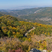 Autumn landscape of Ruen Mountain - northern part of Vlahina Mountain, Kyustendil Region, Bulgaria