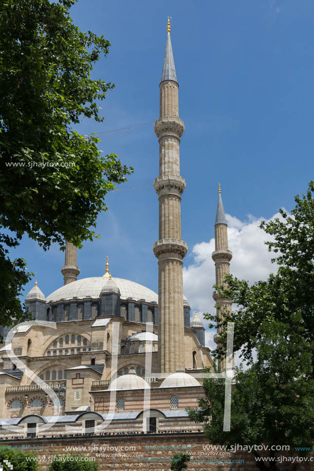 Architectural detail of Built by architect Mimar Sinan between 1569 and 1575 Selimiye Mosque  in city of Edirne,  East Thrace, Turkey