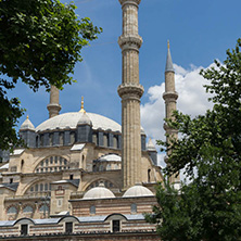 Architectural detail of Built by architect Mimar Sinan between 1569 and 1575 Selimiye Mosque  in city of Edirne,  East Thrace, Turkey