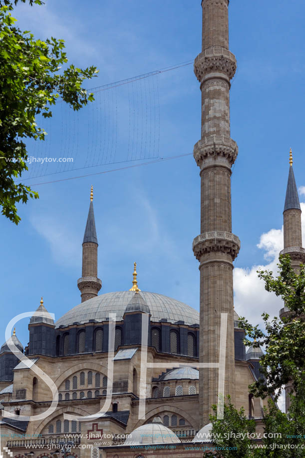 Architectural detail of Built by architect Mimar Sinan between 1569 and 1575 Selimiye Mosque  in city of Edirne,  East Thrace, Turkey