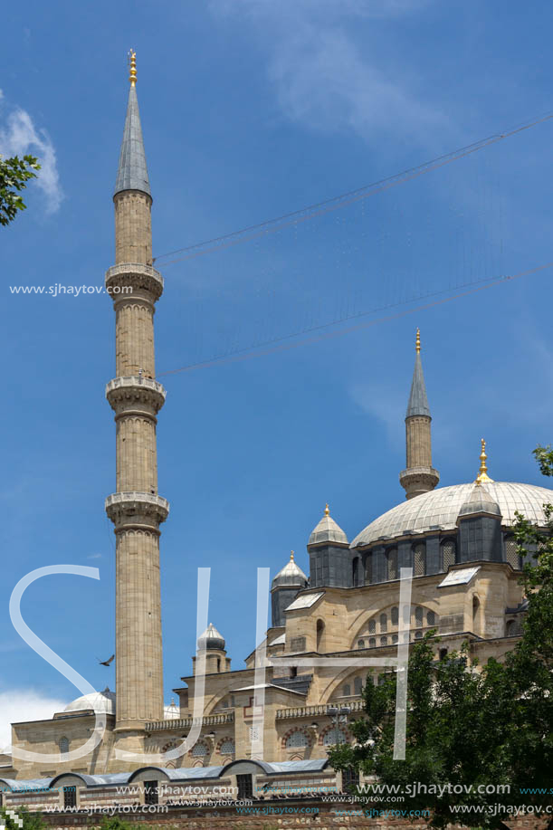 Architectural detail of Built by architect Mimar Sinan between 1569 and 1575 Selimiye Mosque  in city of Edirne,  East Thrace, Turkey