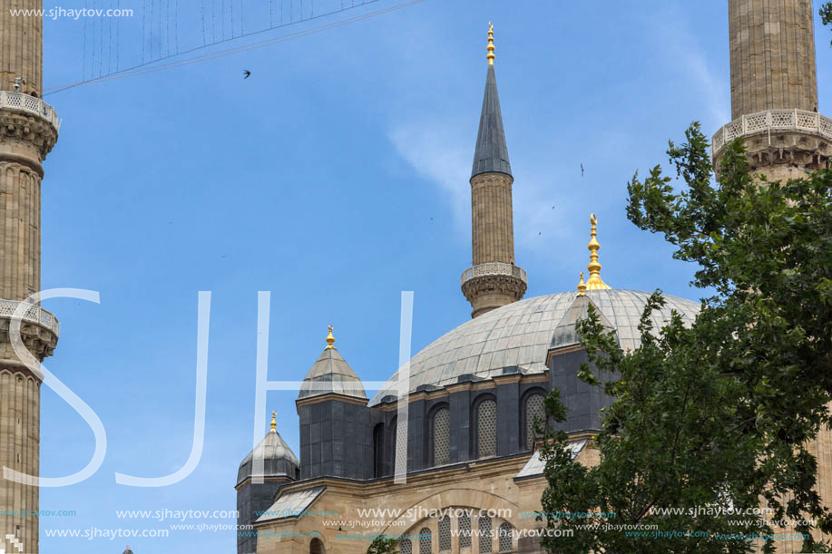 Architectural detail of Built by architect Mimar Sinan between 1569 and 1575 Selimiye Mosque  in city of Edirne,  East Thrace, Turkey