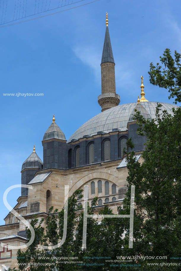 Architectural detail of Built by architect Mimar Sinan between 1569 and 1575 Selimiye Mosque  in city of Edirne,  East Thrace, Turkey