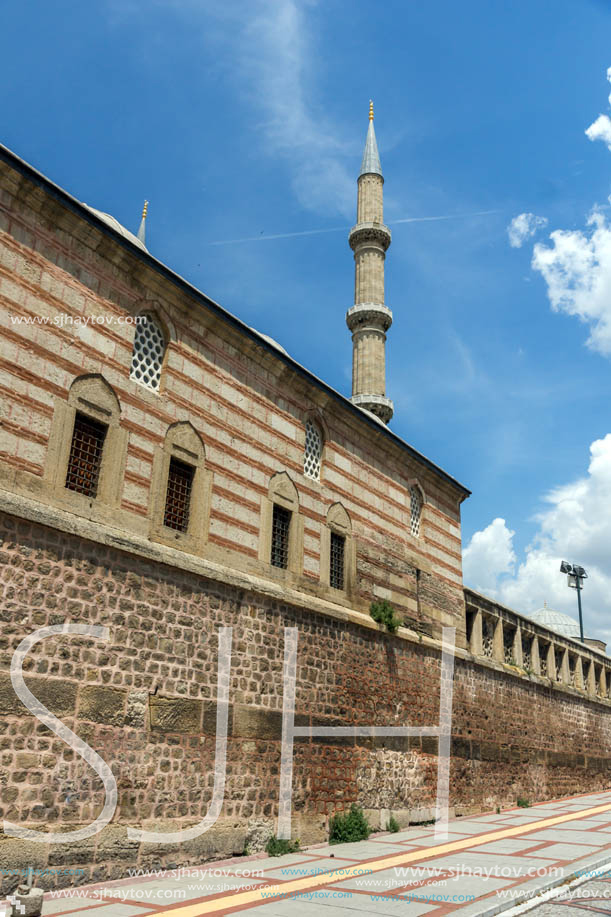 Architectural detail of Built by architect Mimar Sinan between 1569 and 1575 Selimiye Mosque  in city of Edirne,  East Thrace, Turkey