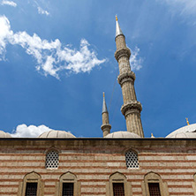 Architectural detail of Built by architect Mimar Sinan between 1569 and 1575 Selimiye Mosque  in city of Edirne,  East Thrace, Turkey