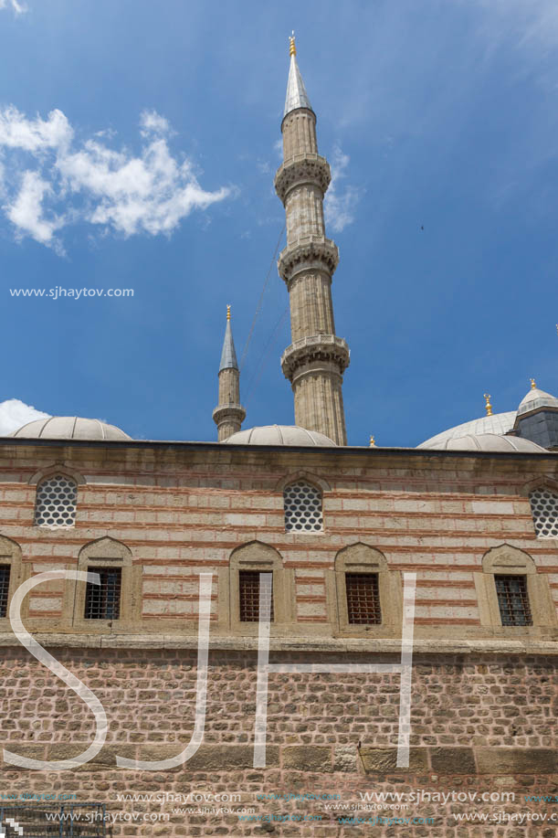 Architectural detail of Built by architect Mimar Sinan between 1569 and 1575 Selimiye Mosque  in city of Edirne,  East Thrace, Turkey