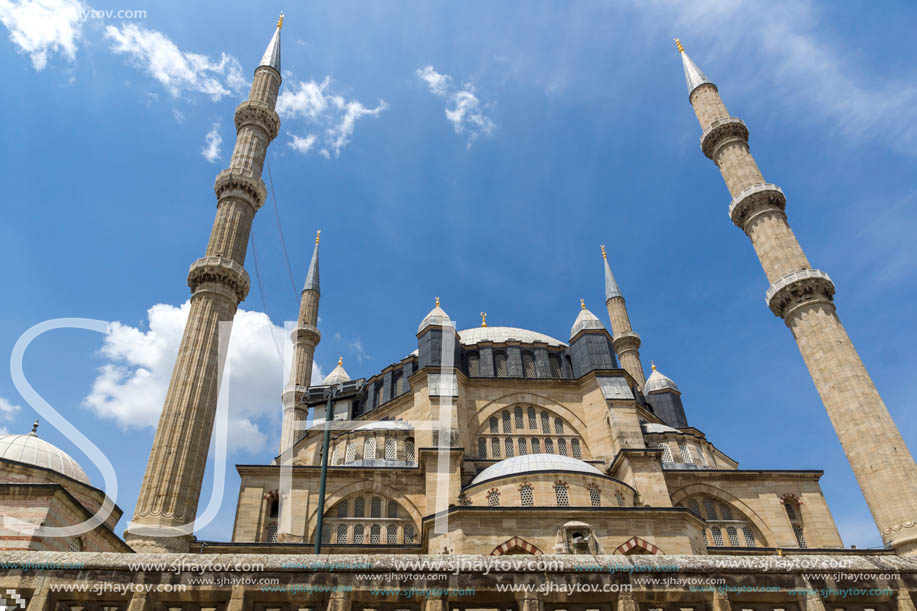 Architectural detail of Built by architect Mimar Sinan between 1569 and 1575 Selimiye Mosque  in city of Edirne,  East Thrace, Turkey