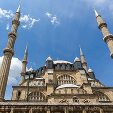 Architectural detail of Built by architect Mimar Sinan between 1569 and 1575 Selimiye Mosque  in city of Edirne,  East Thrace, Turkey