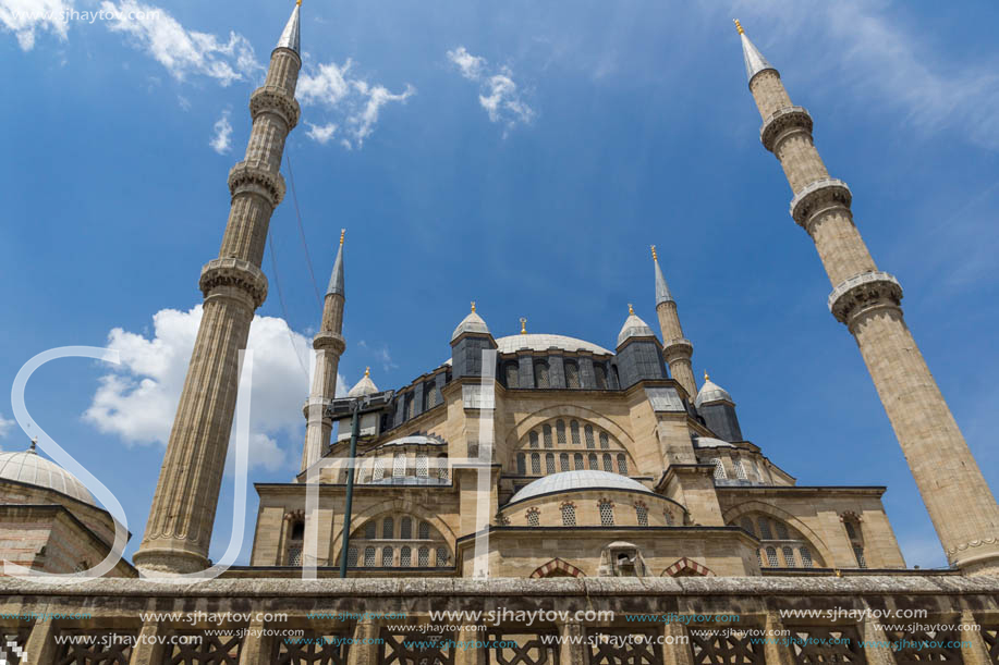 Architectural detail of Built by architect Mimar Sinan between 1569 and 1575 Selimiye Mosque  in city of Edirne,  East Thrace, Turkey