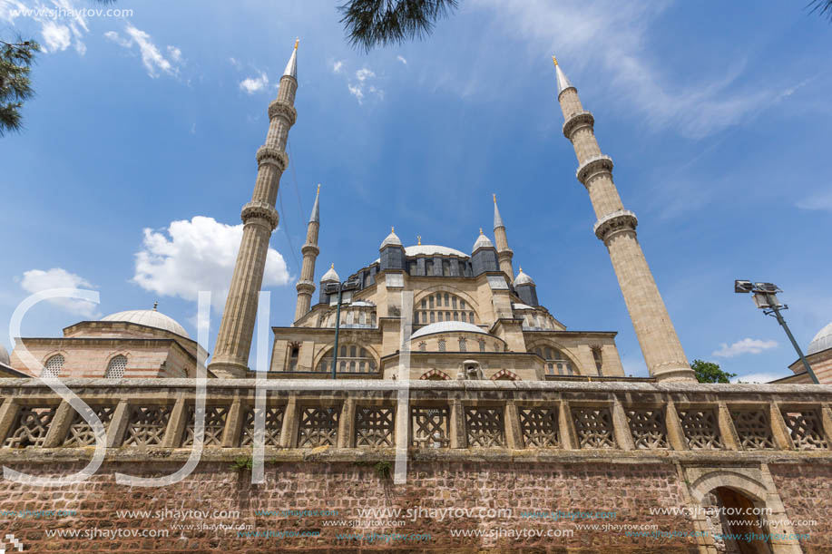 Architectural detail of Built by architect Mimar Sinan between 1569 and 1575 Selimiye Mosque  in city of Edirne,  East Thrace, Turkey