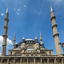 Architectural detail of Built by architect Mimar Sinan between 1569 and 1575 Selimiye Mosque  in city of Edirne,  East Thrace, Turkey