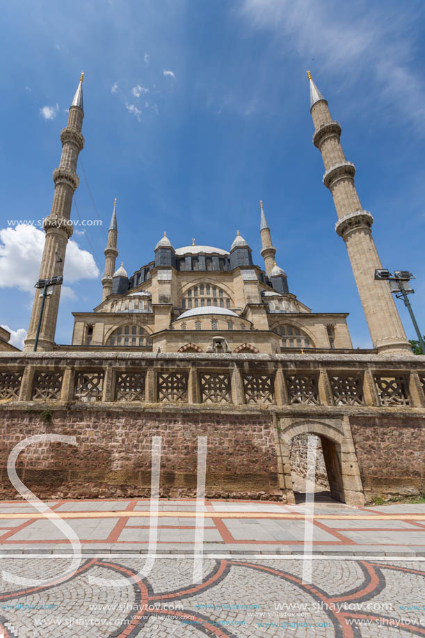 Architectural detail of Built by architect Mimar Sinan between 1569 and 1575 Selimiye Mosque  in city of Edirne,  East Thrace, Turkey