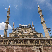 Architectural detail of Built by architect Mimar Sinan between 1569 and 1575 Selimiye Mosque  in city of Edirne,  East Thrace, Turkey