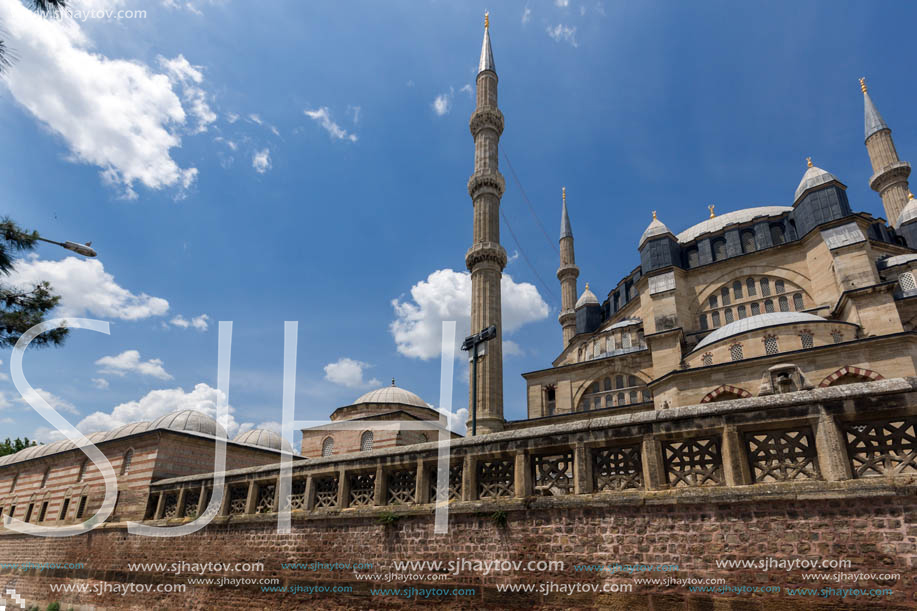 Architectural detail of Built by architect Mimar Sinan between 1569 and 1575 Selimiye Mosque  in city of Edirne,  East Thrace, Turkey