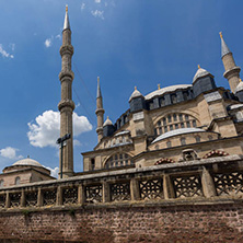 Architectural detail of Built by architect Mimar Sinan between 1569 and 1575 Selimiye Mosque  in city of Edirne,  East Thrace, Turkey