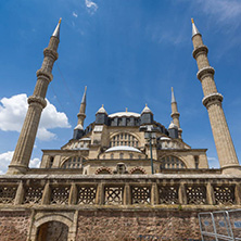 Architectural detail of Built by architect Mimar Sinan between 1569 and 1575 Selimiye Mosque  in city of Edirne,  East Thrace, Turkey