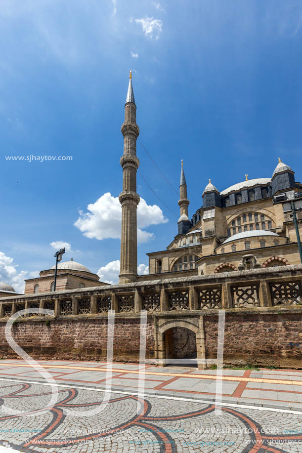 Architectural detail of Built by architect Mimar Sinan between 1569 and 1575 Selimiye Mosque  in city of Edirne,  East Thrace, Turkey