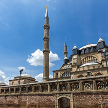 Architectural detail of Built by architect Mimar Sinan between 1569 and 1575 Selimiye Mosque  in city of Edirne,  East Thrace, Turkey