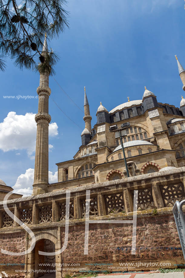 Architectural detail of Built by architect Mimar Sinan between 1569 and 1575 Selimiye Mosque  in city of Edirne,  East Thrace, Turkey