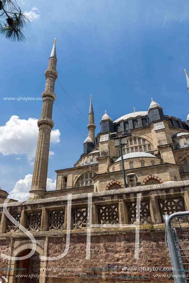 Architectural detail of Built by architect Mimar Sinan between 1569 and 1575 Selimiye Mosque  in city of Edirne,  East Thrace, Turkey