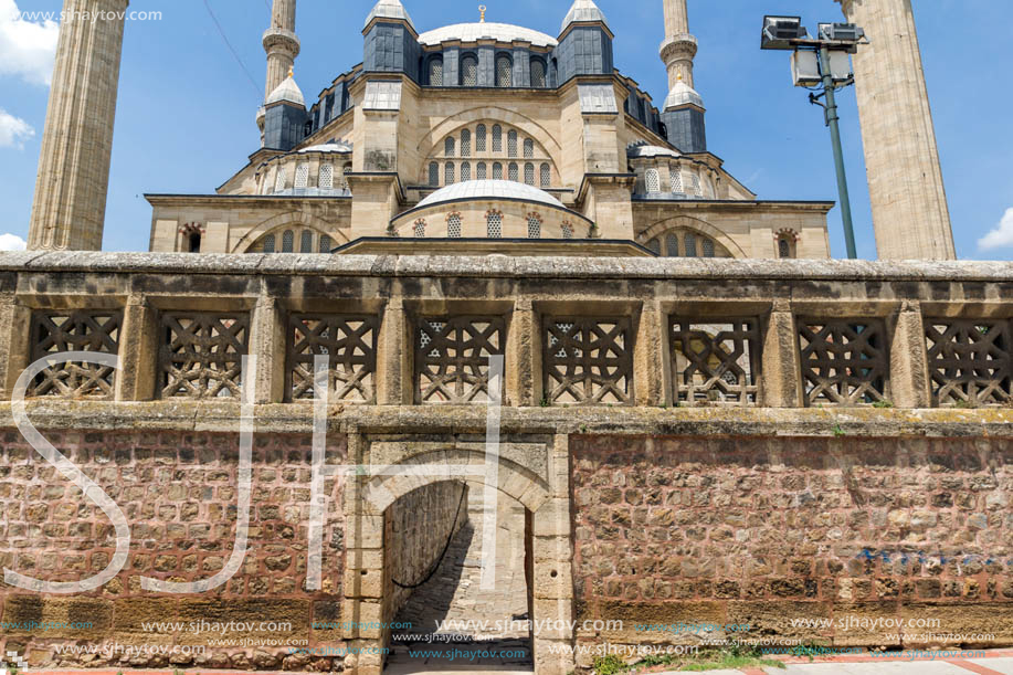 Architectural detail of Built by architect Mimar Sinan between 1569 and 1575 Selimiye Mosque  in city of Edirne,  East Thrace, Turkey