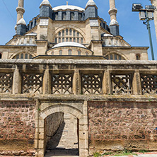 Architectural detail of Built by architect Mimar Sinan between 1569 and 1575 Selimiye Mosque  in city of Edirne,  East Thrace, Turkey