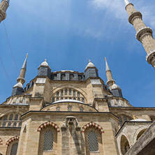 Architectural detail of Built by architect Mimar Sinan between 1569 and 1575 Selimiye Mosque  in city of Edirne,  East Thrace, Turkey