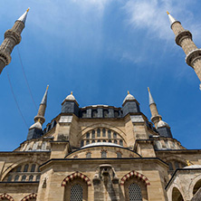 Architectural detail of Built by architect Mimar Sinan between 1569 and 1575 Selimiye Mosque  in city of Edirne,  East Thrace, Turkey