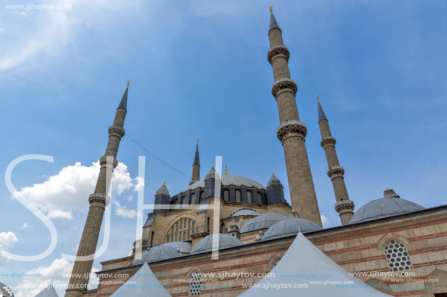 Architectural detail of Built by architect Mimar Sinan between 1569 and 1575 Selimiye Mosque  in city of Edirne,  East Thrace, Turkey