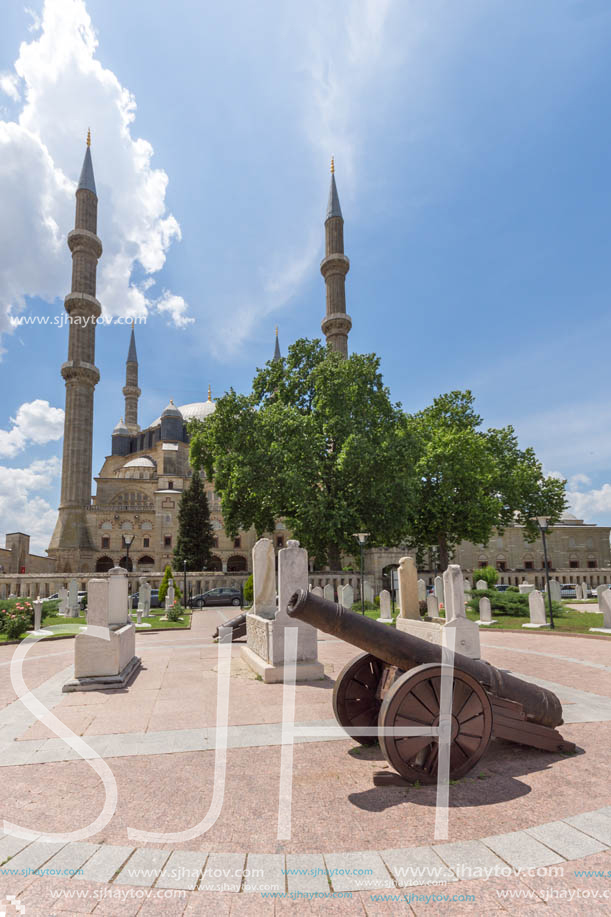 Architectural detail of Built by architect Mimar Sinan between 1569 and 1575 Selimiye Mosque  in city of Edirne,  East Thrace, Turkey