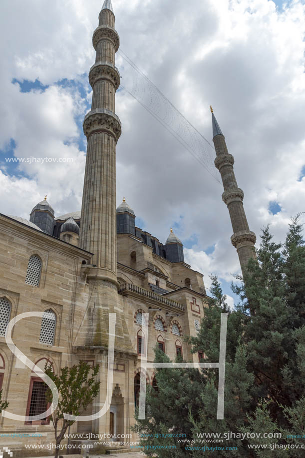 Architectural detail of Built by architect Mimar Sinan between 1569 and 1575 Selimiye Mosque  in city of Edirne,  East Thrace, Turkey