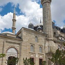 Architectural detail of Built by architect Mimar Sinan between 1569 and 1575 Selimiye Mosque  in city of Edirne,  East Thrace, Turkey