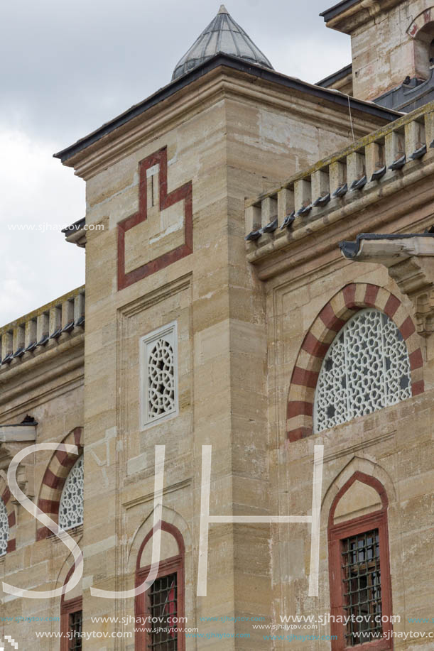 Architectural detail of Built by architect Mimar Sinan between 1569 and 1575 Selimiye Mosque  in city of Edirne,  East Thrace, Turkey