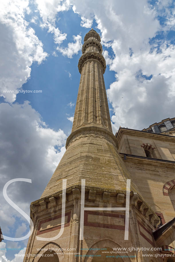 Architectural detail of Built by architect Mimar Sinan between 1569 and 1575 Selimiye Mosque  in city of Edirne,  East Thrace, Turkey