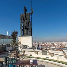 MADRID, SPAIN - JANUARY 24, 2018:  Amazing Panoramic view of city of Madrid from Circulo de Bellas Artes, Spain