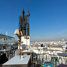 MADRID, SPAIN - JANUARY 24, 2018:  Amazing Panoramic view of city of Madrid from Circulo de Bellas Artes, Spain